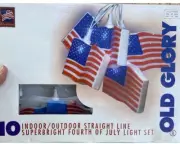 6 NEW BOXES. PATRIOTIC PARTY LIGHTS Indoor/Outdoor. 10 Lights On Each String.