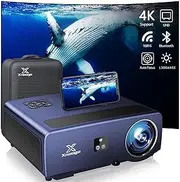 [1500ANSI Auto Focus] Outdoor Projector 4K with WiFi 6 and Bluetooth 5.2, XNoogo Native 1080P Outdoor Projector, Auto 6D Keystone,50% Zoom,ARC, Home Theater Movie Projector for Phone/TV Stick/PC