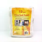Unbranded Home Kitchen White 28 x 28 Inch Flour Sack Towels 12 Pack