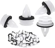 Naisfei 100 Pcs Door Panel Interior Trim Clips Replacement,Holder Clips White Plastic Fastening with Sponge Seal, Universal Door Trim Clips Bumpers Trim Moulding Clips Plastic Clips Set