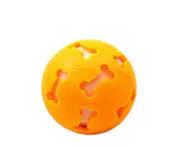 2PCS Dog Cat Ball Toys Healthy Chew Toy Durable Rubber Tooth Cleaning Ball Pet Glowing Ball Vocal-Orange