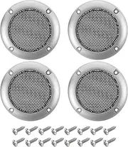 uxcell 4 Pcs 2inch Black Speaker Grill Mesh Metal Woofer Guard Protector Dust Cover Silver Decorative Circle ABS Frame with Screws for Home Audio Car Speaker Replacement