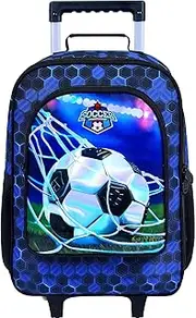 [gxtvo] Kids Suitcase with Wheels for Girls and Boys, Rolling Carry on Luggage for Toddler Children, UV Printing Lawn Mesh Bag Football Luggage, One Size, Boys Luggage