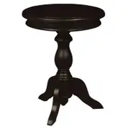 Tasmania Round Pedestal Side Table - Chocolate