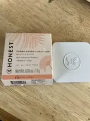 Honest Creme Cheek Blush + Lip Color Fire Coral New In Box 3g Fruit extract