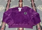 Juicy Couture Purple Orchid Faux Fur Pullover Sweater Size M NWT Logo Patch T19