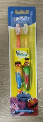 Crest Kid's Toothbrush Sesame Street Elmo & Cookie Monster - 2pk NEW