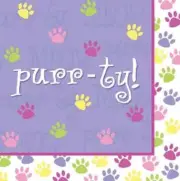 Purr-ty Time! Kitty Cat Kitten Animal Birthday Party Paper Luncheon Napkins