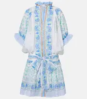 [Juliet Dunn] Juliet Dunn Paisley cotton minidress UK 14 multicoloured