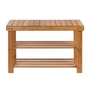 Bamboo Stool Bench Chair Shoe Rack Shelf Organiser Outdoor Furniture 70x28x46cm