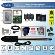 24V Heavy Duty Single Swing Gate Opener & Closer Wireless Controller Kit