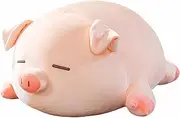 Cute Kawaii Pig Plush Pillows Stuffed Animal Hugging Pillow, Soft Fat Pig Stuffed Cuddle Plush Toys, Birthday Gifts for Girls Girlfriend (Squint,15.7in)