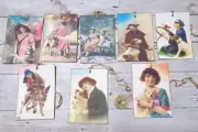 8~Vintage~ Flappers~Roaring 20's~Furry Friends~Linen Cardstock~Gift~Hang~Tags