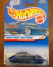 HOT WHEELS 1999 FIRST EDITIONS '38 BLUE PHANTOM CORSAIR #3/26 ON CARD 656