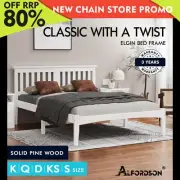 ALFORDSON Bed Frame Wooden Queen Double King Single Base Platform Timber DUBEM