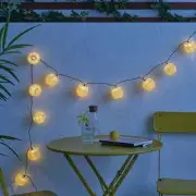 SOLVINDEN LED string with 12 lights outdoor/battery operated yellow, 3.6M CHAIN