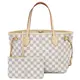 Juliet茱麗葉精品 Louis Vuitton LV N41362 NEVERFULL PM 白棋盤格紋子母束口購物包.小 缺貨現金價$39,800