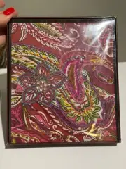 Papyrus Paisley Beaded Floral Red Hardcover Blank Journal Notebook 7" x 8"