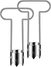 Pepper Corer 2Pcs 6" Mirror Polished Stainless Steel T-Shaped Bell Pepper Corer Quick & Labor-Saving Coring Tool for Pear, Bitter Gourd-