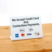 15pk Contactless Payments & Credit Cards Accepted Signs, Free Shipping