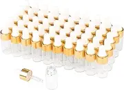 Wresty 50 Pcs Clear Glass Dropper Vails 3ml Mini Essential Oils Sample Dropper Bottles for Traveling Essential Oils Perfume Cosmetic Liquid,with 2 pcs Dropper