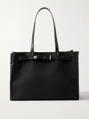 [Proenza Schouler] Proenza Schouler - Buckled Leather-trimmed Embroidered Cotton-canvas Tote - Black - One size One size Black