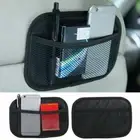 1x Black Car Storage Net String Pouch Bag Phone Holder Organizer Bag Accessories