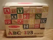 NEW Melissa & Doug ABC/123 Wooden Blocks And Storage Pouch. NEW