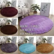 Carpet Rug Mat Plush Round Round Shaggy Sofa Blanket Solid Pattern