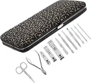 Ipetboom 12-piece Nail Care Set Manicure Pedicure Kit Stainless Steel Grooming Tools Travel-friendly