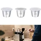 Filter`Pods Reusable Stainless Steel Metal Coffee Capsules Pods For`Nespresso