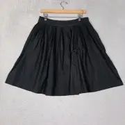 Frances Valentine Skirt Women's 10 Black Claire Poufy Pleated Side Zipper NWT
