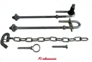 FARM GATE HINGE PACK - HOT DIP GALVANISED - 25NB MESH IRON SWING BAR STEEL