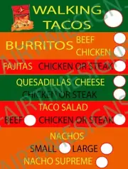 taco/mexican Menu SIGn-w/price circles Concession Trailer,Stand,Cart 18"x24" PVC