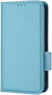 [YKNIUFLY] Case for Samsung Galaxy M14 4G, PU Leather Flip Folio Wallet Case with Stand, with Card Slot, Anti-Fall, Protective Case for Samsung Galaxy M14 4G.(Light Blue)