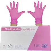 Disposable Vinyl Powder Free Gloves Pink