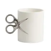 Yousheng Scissor Handle Ceramic Cup 350ml Novelty Barber Hairdresser Tea Coffee Mug Gift Colorful Glaze Crafts Cup white