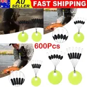 600Pcs Fishing Float Bobber Stopper Soft Rubber Sinker Line Stop Space Bean