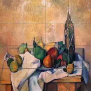 24 x 24 Tumbled Marble Mural Tile Backsplash Cezanne #73