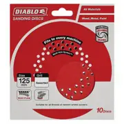 Diablo 125mm Mixed Grit Abrasive Random Orbital Sheet - 10 Pack