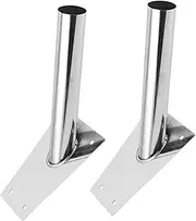 Mipcase 2pcs Flagpole Mount Bracket Durable Stainless Steel Flag Holder for Wall Inner Diameter Base for Outdoor Use Shop Exteriors and Street Walls