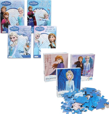 Disney's Frozen 2 Word Search Puzzle Books and 48 piece Jigsaw Puzzles