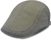 [XMSM] Men's Fashion All-Match Beret Classic Pure Cotton Outdoor Newsboy Hat Travel Casual Beret Ivy Caps (Color : Army Green, Size : One Size)