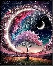 TAOPAOLAB Fantasy Art Paint by Numbers Kit for Adults - DIY Moonlit Tree and Galaxy Sky Painting on Canvas 16x20 Inches, Acrylic Paint Set, Suitable for Beginners, Art for Home Decoration or Gifts