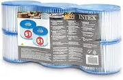 Intex 29011E Type S1 PureSpa Easy Set Pool Spa Hot Tub Filter Replacement Cartridges (Pack of 6), Blue and White