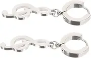 [MOBUTOFU] 1 Pair Musical Symbol Dangle Earrings Hip Hop Charm Hoop for Men's Fashion Statement