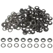 Grommets Kit 100set-8mm 1/3" Hole Metal Eyelets Grommet Tool,Dark Grey