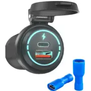 Car Phone Quick Charger Cigarette Lighter Socket USB Type C Port Power Outlet (for: Smart)