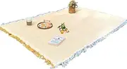 Outdoor Picnic Mat, Tent Camping Blanket, Sofa dust Cover Blanket，Cotton and Polyester, Siesta Blanket,Beach Blanket，Table mat (Yellow Grid 180x130cm)