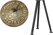 MEDIEVAL CRAFT Solid Brass Zodiac Sundial with Stand Garden Gift